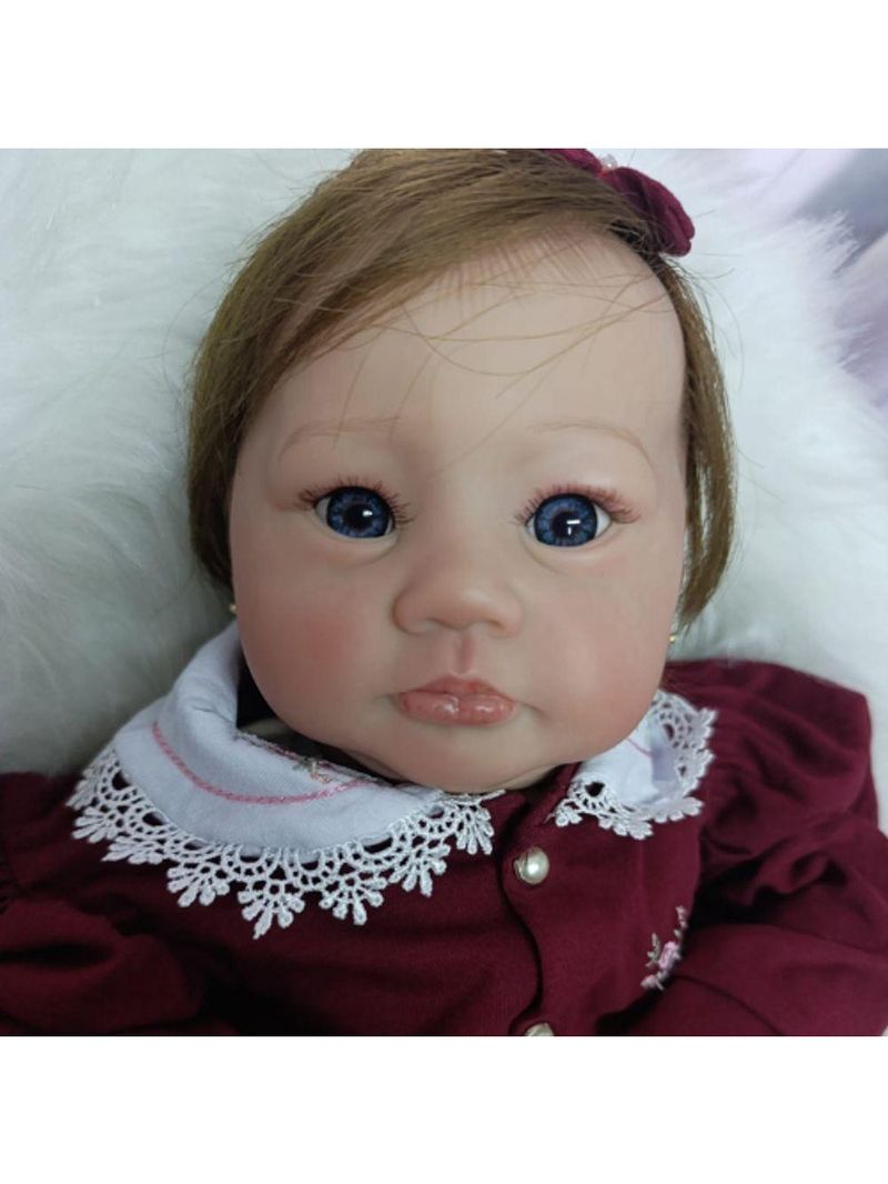 Bebe Reborn Menina, Corpo De Pano Macio, Realista, Cabelo Implantado Fio A Fio
