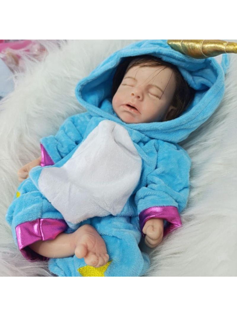 Bebe Reborn Menina Silicone Sólido Molinho Cabelo Implantado Fio A Fio Realista