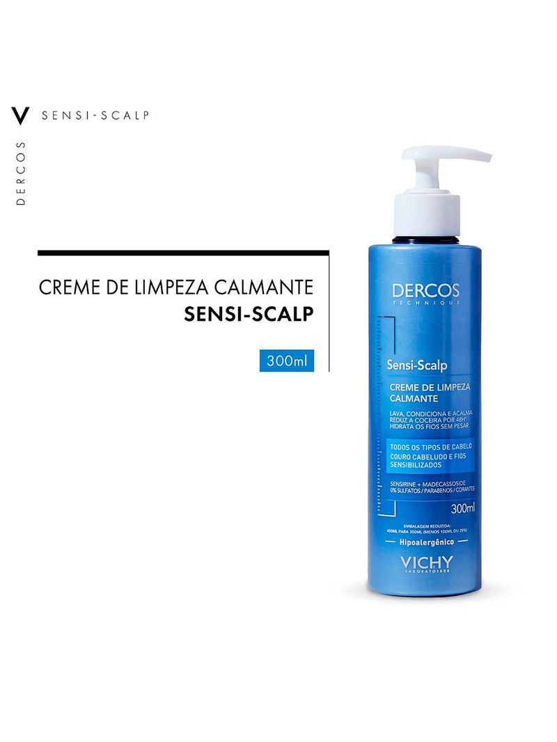 Creme de limpeza capitar vichy – sensi-scalp dercos