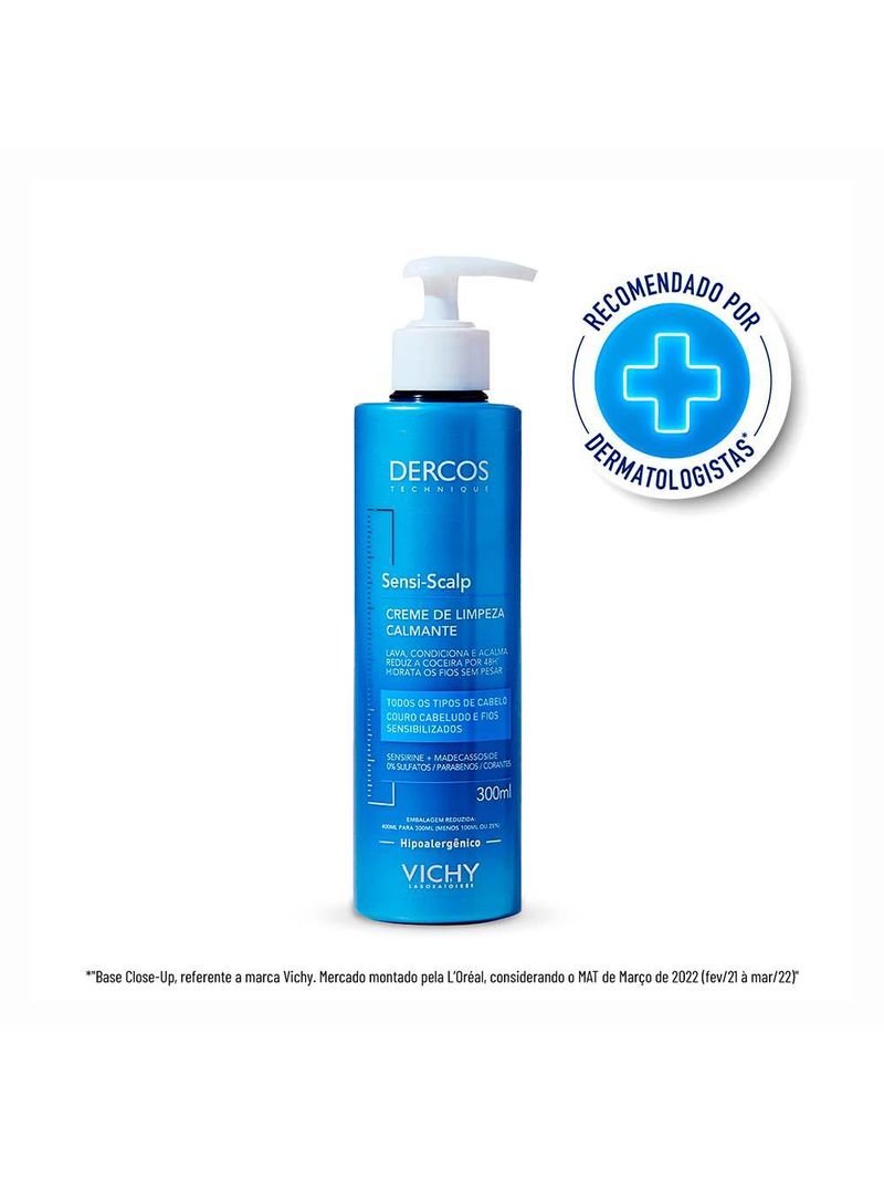 Creme de limpeza capitar vichy – sensi-scalp dercos