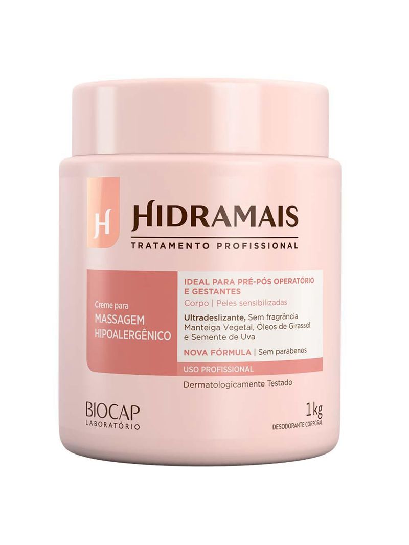 Creme para massagem hipoalergênico hidramais