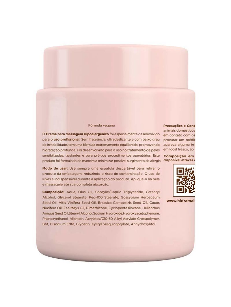 Creme para massagem hipoalergênico hidramais