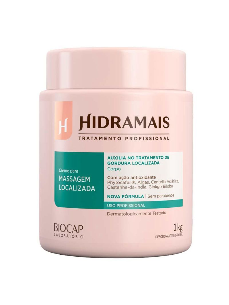 Creme para massagem localizada hidramais profissional