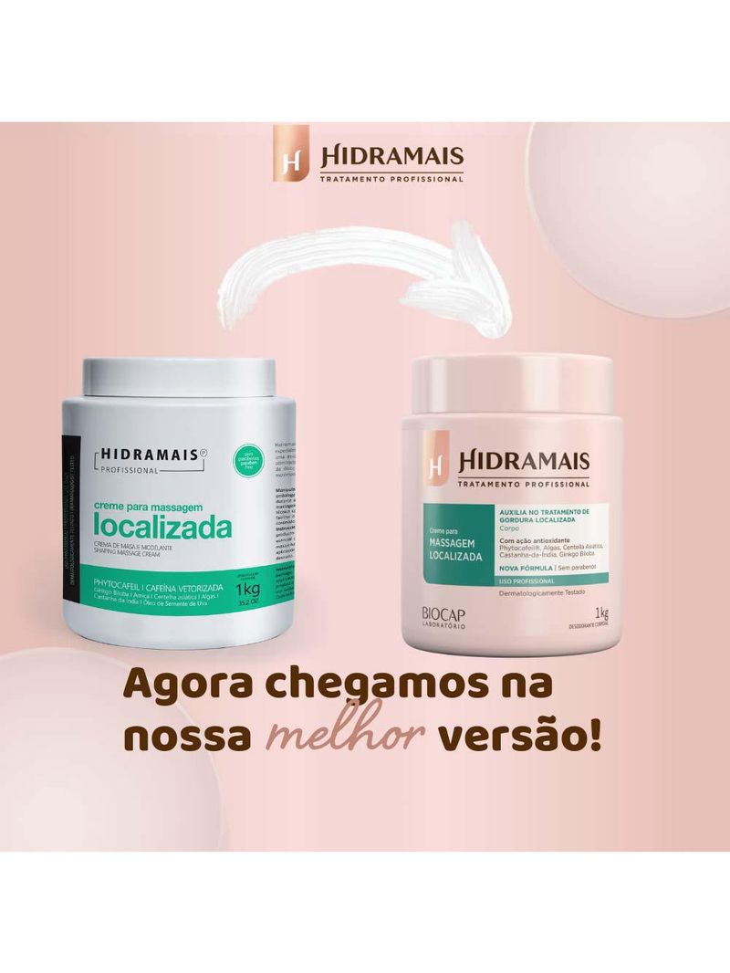 Creme para massagem localizada hidramais profissional