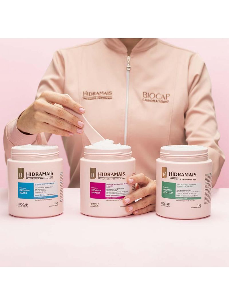 Creme para massagem localizada hidramais profissional