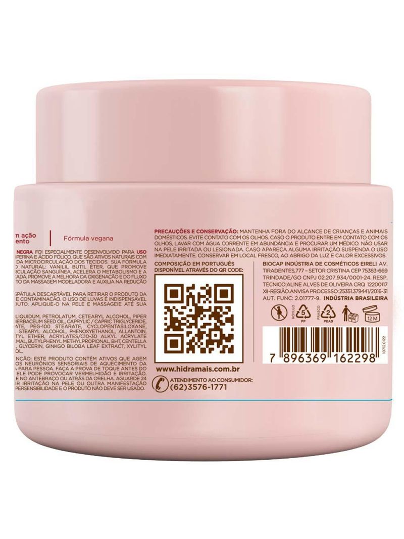 Creme termoativado hidramais - pimenta negra