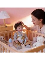 Bebe Reborn Menino Todo De Silicone De Vinil Realista Cabelo Implantado Fio A Fio