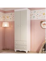Guardaroupa Infantil 62cm 2 Portas E 2 Gavetas Dengo Multimóveis Mp4436 Brancooff White