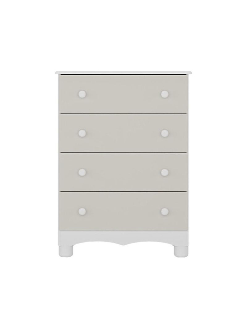 Cômoda Infantil 65cm Com 4 Gavetas Dengo Multimóveis Mp4409 Branco/off White Branco/off White