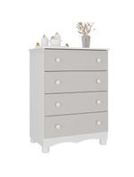Cômoda Infantil 65cm Com 4 Gavetas Dengo Multimóveis Mp4409 Branco/off White Branco/off White