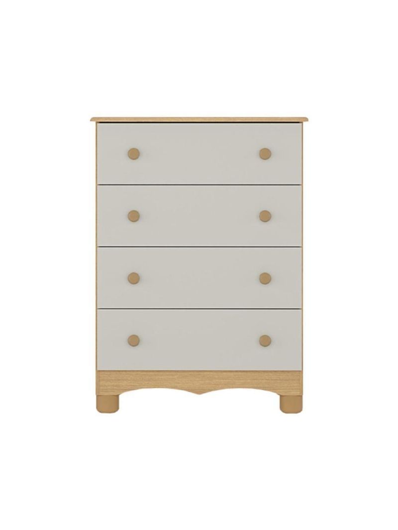 Cômoda Infantil 65cm Com 4 Gavetas Dengo Multimóveis Mp4409 Madeirado/off White Madeirado/off White