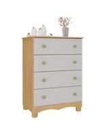 Cômoda Infantil 65cm Com 4 Gavetas Dengo Multimóveis Mp4409 Madeirado/off White Madeirado/off White