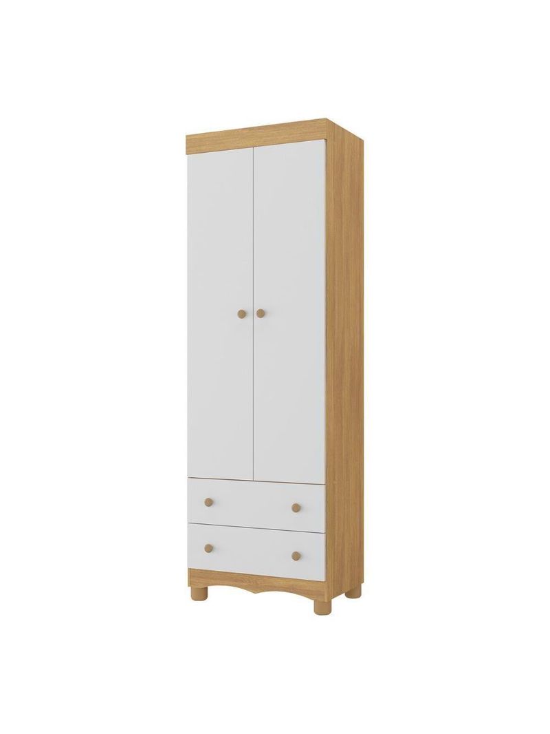 Guardaroupa Infantil 62cm 2 Portas E 2 Gavetas Dengo Multimóveis Mp4436 Madeiradobranco