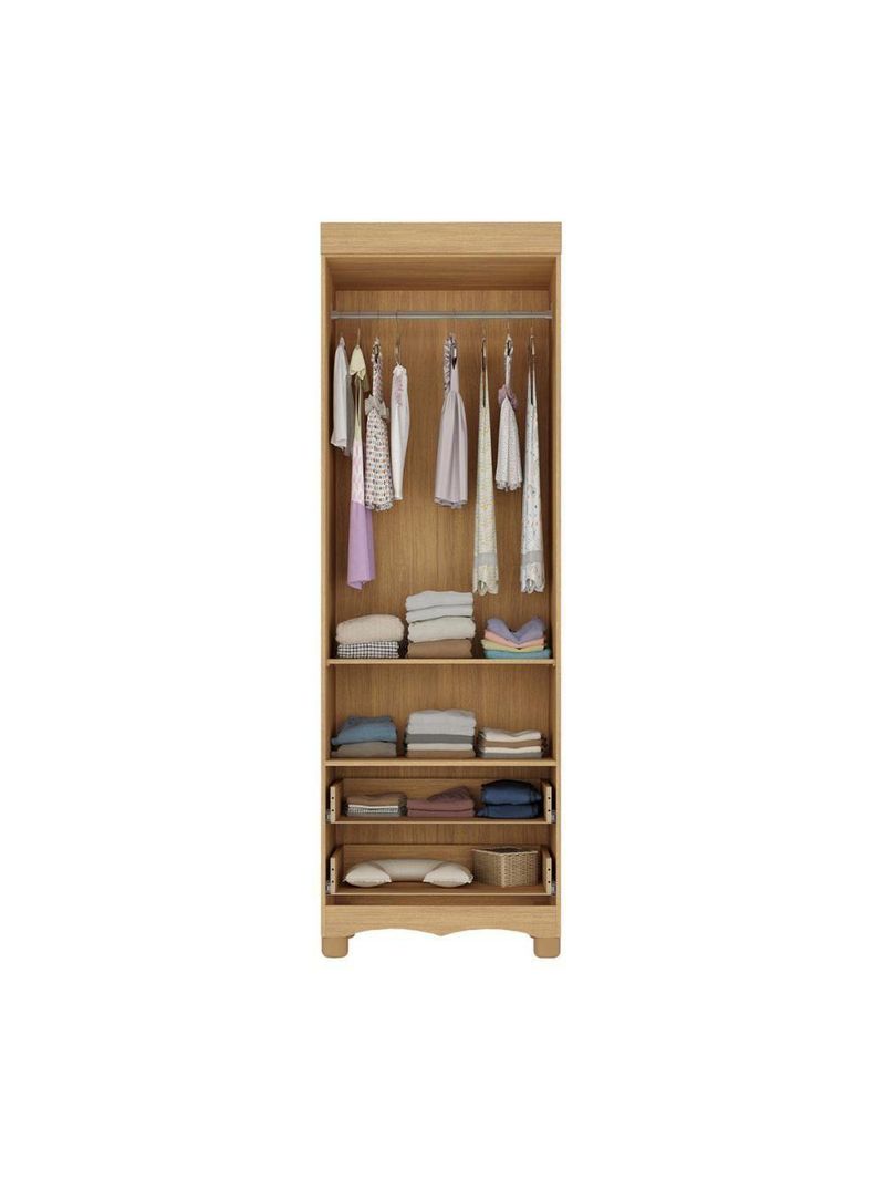 Guardaroupa Infantil 62cm 2 Portas E 2 Gavetas Dengo Multimóveis Mp4436 Madeiradobranco