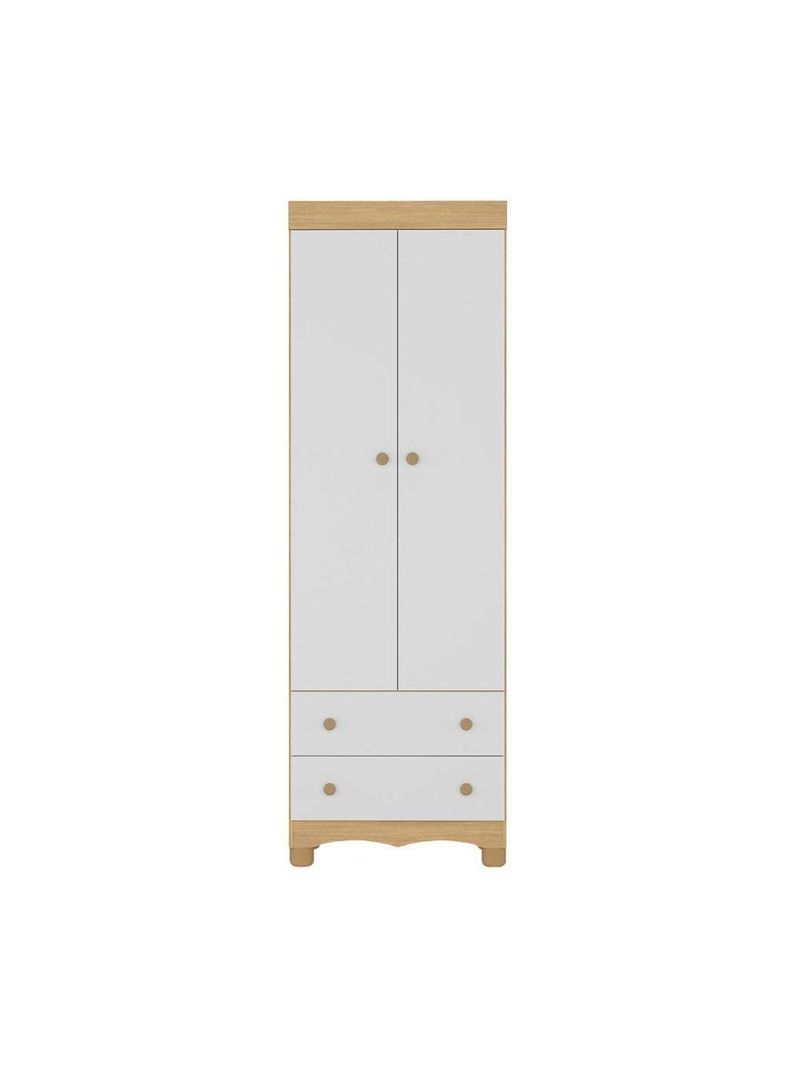 Guardaroupa Infantil 62cm 2 Portas E 2 Gavetas Dengo Multimóveis Mp4436 Madeiradobranco