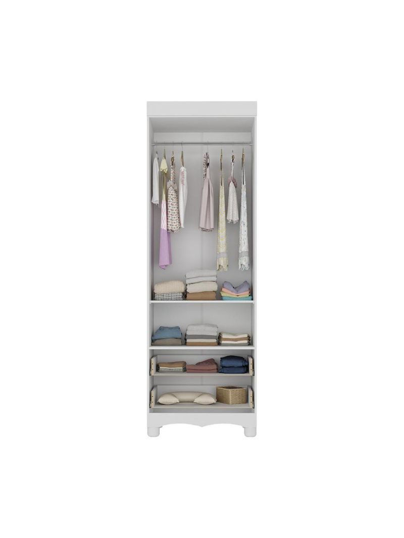 Guarda-roupa Infantil 62cm 2 Portas E 2 Gavetas Dengo Multimóveis Mp4436 Branco Branco
