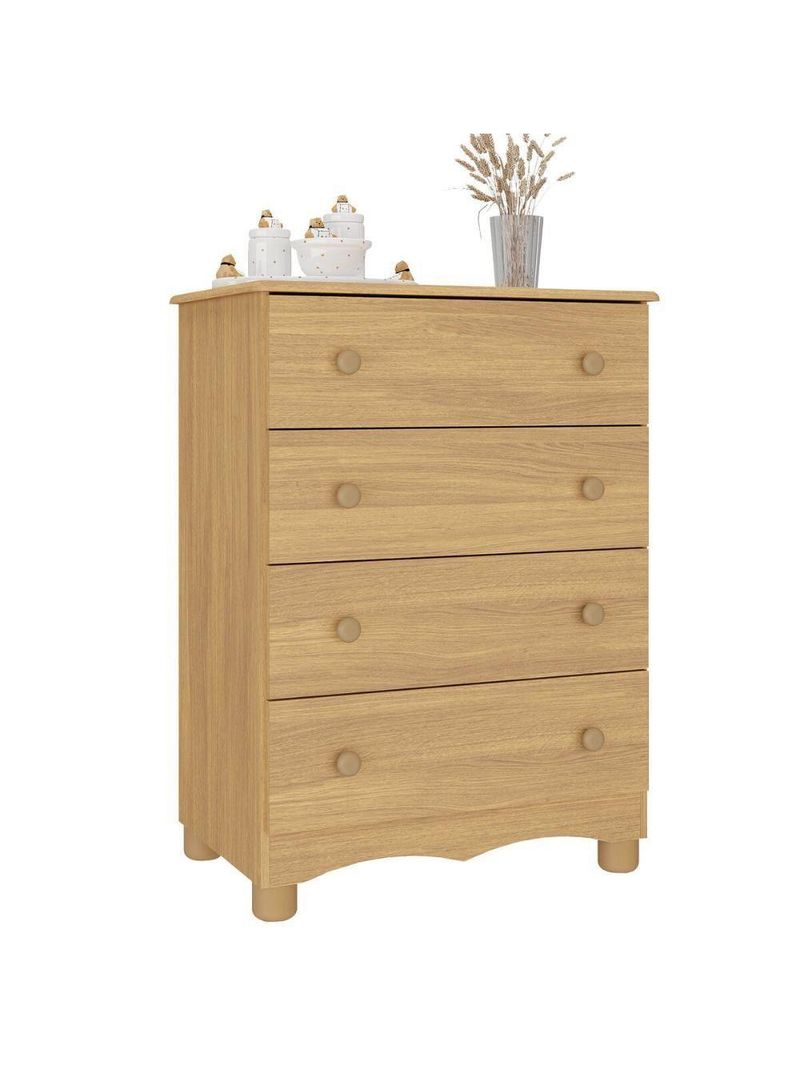 Cômoda Infantil 65cm Com 4 Gavetas Dengo Multimóveis Mp4409 Madeirado Madeirado