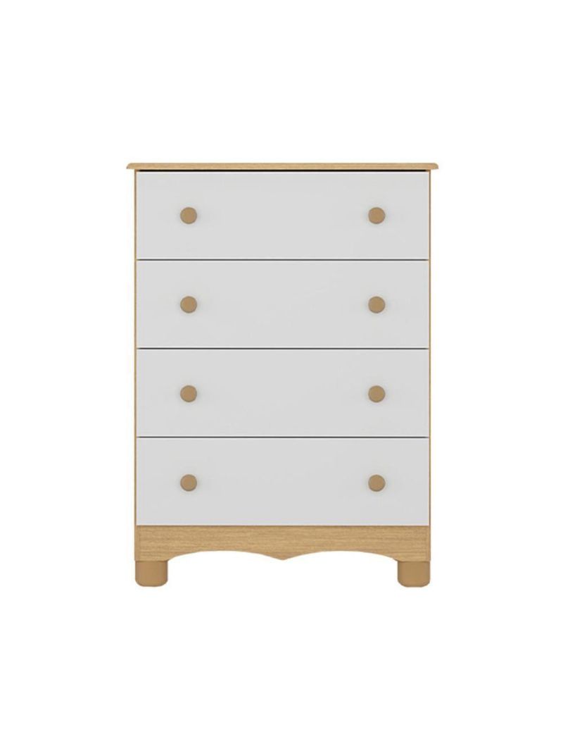 Cômoda Infantil 65cm Com 4 Gavetas Dengo Multimóveis Mp4409 Madeirado/branco Madeirado/branco