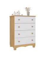 Cômoda Infantil 65cm Com 4 Gavetas Dengo Multimóveis Mp4409 Madeirado/branco Madeirado/branco