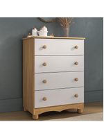 Cômoda Infantil 65cm Com 4 Gavetas Dengo Multimóveis Mp4409 Madeirado/branco Madeirado/branco