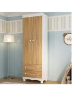 Guardaroupa Infantil 62cm 2 Portas E 2 Gavetas Dengo Multimóveis Mp4436 Brancomadeirado