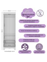 Guardaroupa Infantil 62cm 2 Portas E 2 Gavetas Dengo Multimóveis Mp4436 Brancomadeirado