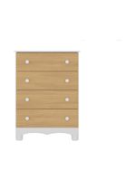 Cômoda Infantil 65cm Com 4 Gavetas Dengo Multimóveis Mp4409 Branco/madeirado Branco/madeirado