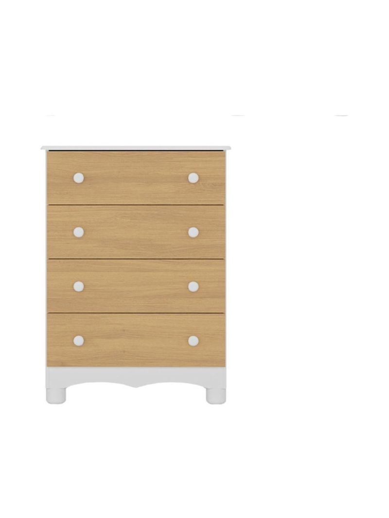 Cômoda Infantil 65cm Com 4 Gavetas Dengo Multimóveis Mp4409 Branco/madeirado Branco/madeirado