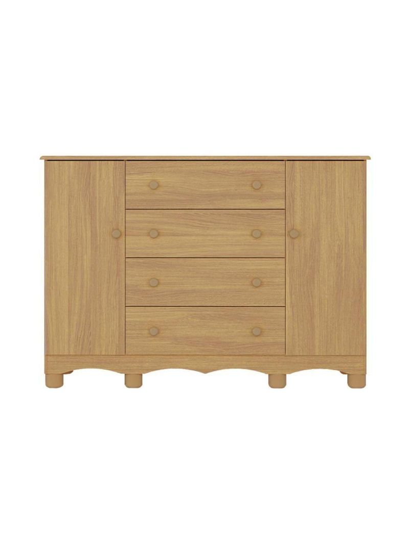Cômoda Infantil 125cm 2 Portas E 4 Gavetas Dengo Multimóveis Mp4440 Madeirado Madeirado