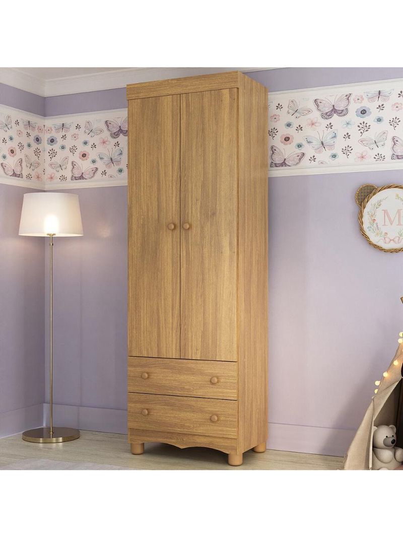 Guarda-roupa Infantil 62cm 2 Portas E 2 Gavetas Dengo Multimóveis Mp4436 Madeirado Madeirado