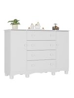 Cômoda Infantil 125cm 2 Portas E 4 Gavetas Dengo Multimóveis Mp4440 Branco Branco