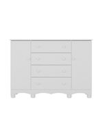 Cômoda Infantil 125cm 2 Portas E 4 Gavetas Dengo Multimóveis Mp4440 Branco Branco