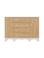 Cômoda Infantil 125cm 2 Portas E 4 Gavetas Dengo Multimóveis Mp4440 Brancomadeirado Brancomadeirado