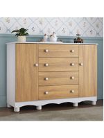 Cômoda Infantil 125cm 2 Portas E 4 Gavetas Dengo Multimóveis Mp4440 Brancomadeirado Brancomadeirado