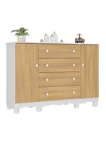 Cômoda Infantil 125cm 2 Portas E 4 Gavetas Dengo Multimóveis Mp4440 Brancomadeirado Brancomadeirado