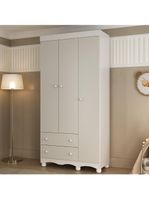 Guardaroupa Infantil 92cm 3 Portas E 2 Gavetas Dengo Multimóveis  Brancooff White