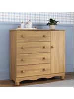 Cômoda Infantil 95cm 1 Porta E 4 Gavetas Dengo Multimóveis Mp4439 Madeirado Madeirado