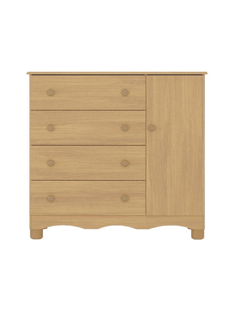 Cômoda Infantil 95cm 1 Porta E 4 Gavetas Dengo Multimóveis Mp4439 Madeirado Madeirado