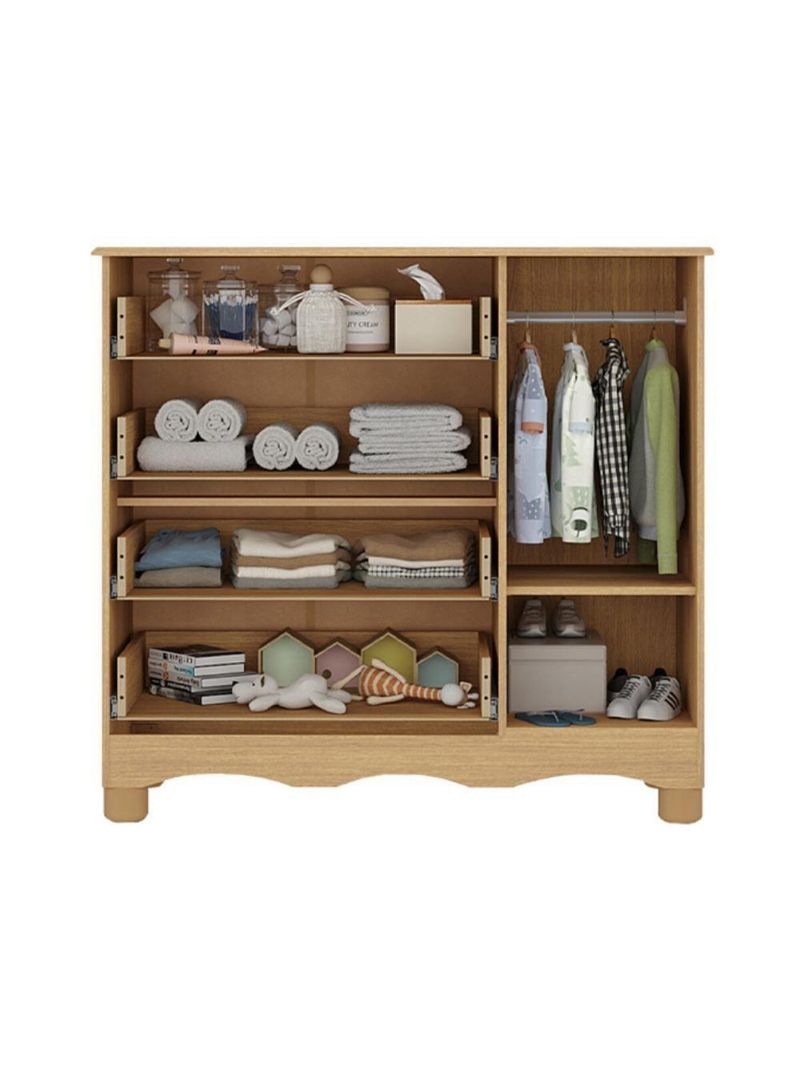 Cômoda Infantil 95cm 1 Porta E 4 Gavetas Dengo Multimóveis Mp4439 Madeirado Madeirado