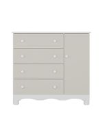 Cômoda Infantil 95cm 1 Porta E 4 Gavetas Dengo Multimóveis Mp4439 Branco/off White Branco/off White