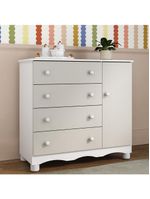 Cômoda Infantil 95cm 1 Porta E 4 Gavetas Dengo Multimóveis Mp4439 Branco/off White Branco/off White