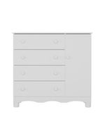 Cômoda Infantil 95cm 1 Porta E 4 Gavetas Dengo Multimóveis Mp4439 Branco Branco