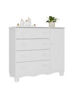 Cômoda Infantil 95cm 1 Porta E 4 Gavetas Dengo Multimóveis Mp4439 Branco Branco