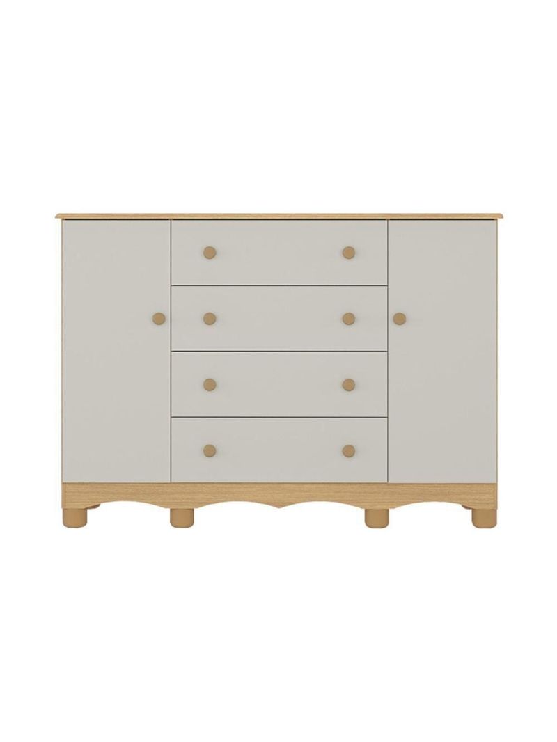 Cômoda Infantil 125cm 2 Portas E 4 Gavetas Dengo Multimóveis  Madeiradooff White