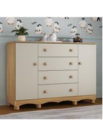 Cômoda Infantil 125cm 2 Portas E 4 Gavetas Dengo Multimóveis  Madeiradooff White