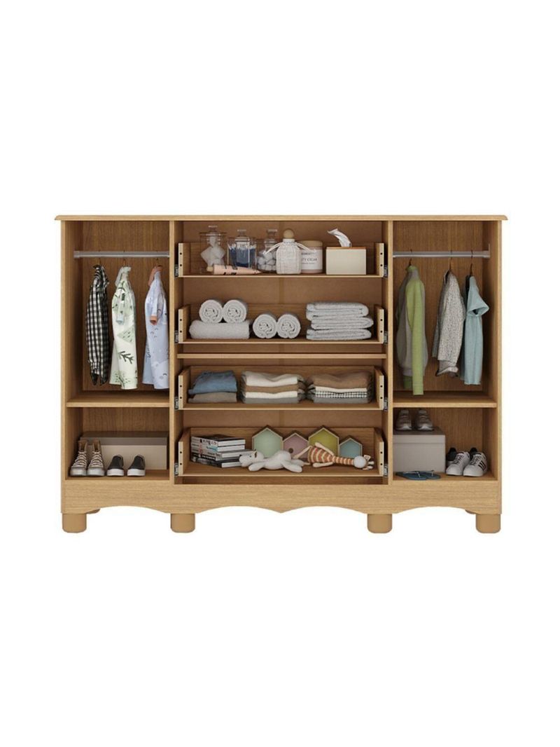 Cômoda Infantil 125cm 2 Portas E 4 Gavetas Dengo Multimóveis  Madeiradooff White