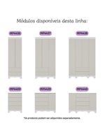 Guardaroupa Infantil 92cm 3 Portas E 2 Gavetas Dengo Multimóveis  Brancooff White