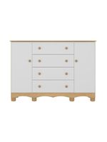 Cômoda Infantil 125cm 2 Portas E 4 Gavetas Dengo Multimóveis Mp4440 Madeiradobranco Madeiradobranco