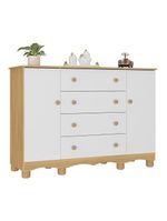 Cômoda Infantil 125cm 2 Portas E 4 Gavetas Dengo Multimóveis Mp4440 Madeiradobranco Madeiradobranco