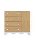 Cômoda Infantil 95cm 1 Porta E 4 Gavetas Dengo Multimóveis Mp4439 Branco/madeirado Branco/madeirado